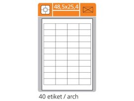Print etikety A4 PLUS pro laserový a inkoustový tisk - 48,5 x 25,4 mm (40 etiket / arch)