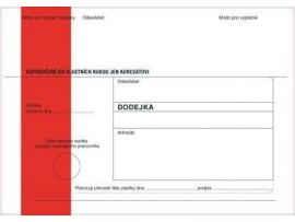 Obálky B6 s dodejkou samopropisovací - s červeným pruhem / 1000 ks