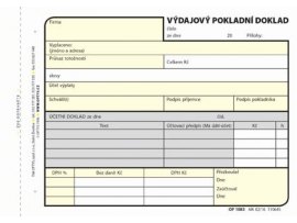 Optys 1083 výdajový pokladní doklad 100 listů NCR A6 Optys 1083 výdajový pokladní doklad 100 listů NCR A6