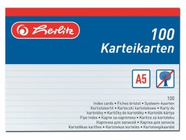 Herlitz 01150507 náhradní karty do kartotéky 100 ks A5 Herlitz 01150507 náhradní karty do kartotéky 100 ks A5