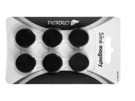 Magnety Perro silné - průměr 24 mm / černé / 6 ks