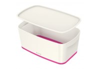 Organizační box MyBox - s víkem S / bílo - růžová