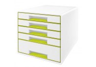 Zásuvkový box Leitz WOW - 4+1 zásuvky / zelená