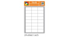 Print etikety A4 pro laserový a inkoustový tisk - 70 x 36 mm (24 etiket/ arch) žlutá