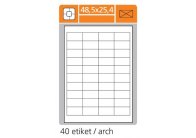 Print etikety A4 pro laserový a inkoustový tisk - 48,5 x 25,4 mm (40 etiket / arch) Print etikety A4 pro laserový a inkoustový tisk - 48,5 x 25,4 mm (40 etiket / arch)