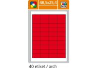 Print etikety A4 pro laserový a inkoustový tisk - 48,5 x 25,4 mm (40 etiket / arch) červená Print etikety A4 pro laserový a inkoustový tisk - 48,5 x 25,4 mm (40 etiket / arch) červená