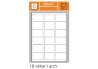 Print etikety A4 pro laserový a inkoustový tisk - 68 x 47 mm (18 etiket / arch) Print etikety A4 pro laserový a inkoustový tisk - 68 x 47 mm (18 etiket / arch)