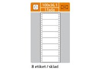 Tabelační etikety s vodící drážkou jednořadé a dvouřadé - 100 x 36,1 mm jednořadé 200 etiket / 25 skladů