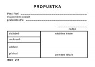 MSK 7400214 propustky 100 listů A7