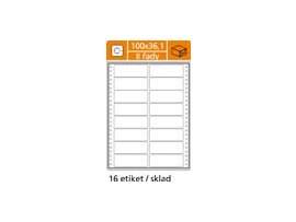Tabelační etikety s vodící drážko dvouřadé - 100 x 36,1 mm dvouřadé 8000 etiket / 500 skladů