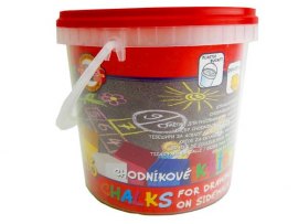 Křídy na chodník - 16 ks / kyblík Křídy na chodník - 16 ks / kyblík