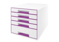 Zásuvkový box Leitz WOW - 4+1 zásuvky / fialová Zásuvkový box Leitz WOW - 4+1 zásuvky / fialová