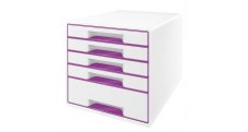 Zásuvkový box WOW - fialová / 4+1 zásuvky