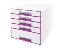 Zásuvkový box WOW - fialová / 4+1 zásuvky