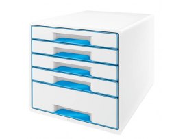 Zásuvkový box Leitz WOW - 4+1 zásuvky / modrá Zásuvkový box Leitz WOW - 4+1 zásuvky / modrá