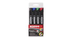 Popisovač Kores K-Marker Permanent - sada 4 ks / kulatý hrot