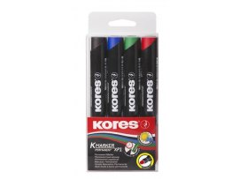Popisovač Kores K-Marker Permanent - sada 4 ks / kulatý hrot Popisovač Kores K-Marker Permanent - sada 4 ks / kulatý hrot