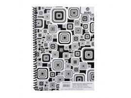 Blok BOBO Black & White s boční spirálou - A5 / linka / boční spirála Blok BOBO Black & White s boční spirálou - A5 / linka / boční spirála