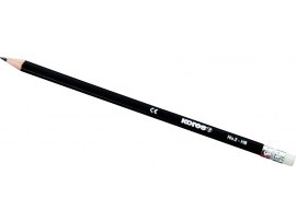 Trojhranná tužka Kores - HB / černá / s pryží