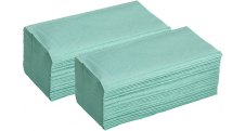Ručníky papírové skládané - ručníky zelené / jednovrstvé / 250 ks