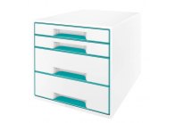Zásuvkový box Leitz WOW - 2+2 zásuvky / tyrkysová Zásuvkový box Leitz WOW - 2+2 zásuvky / tyrkysová