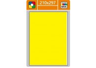 Print etikety A4 pro laserový a inkoustový tisk - 210 x 297 mm (1 etiketa/ arch) žlutá Print etikety A4 pro laserový a inkoustový tisk - 210 x 297 mm (1 etiketa/ arch) žlutá