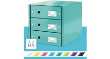 Zásuvkový box Leitz Click & Store - 3 zásuvky / tyrkysová