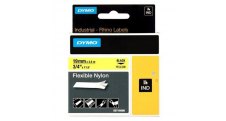 Pásky D1 nylonová flexibilní pro elektronické štítkovače DYMO - 19 mm x 3,5 m černý tisk / žlutá páska