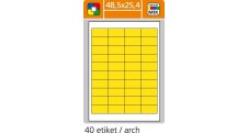 Print etikety A4 pro laserový a inkoustový tisk - 48,5 x 25,4 mm (40 etiket / arch) žlutá