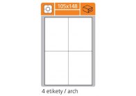 Print etikety A4 PLUS pro laserový a inkoustový tisk - 105 x 148 mm (4 etikety / arch)