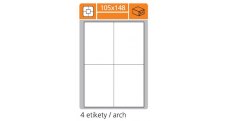 Print etikety A4 PLUS pro laserový a inkoustový tisk - 105 x 148 mm (4 etikety / arch)