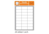 Print etikety A4 pro laserový a inkoustový tisk - 70 x 36 mm (24 etikety / arch) Print etikety A4 pro laserový a inkoustový tisk - 70 x 36 mm (24 etikety / arch)