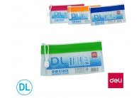 Spisové desky DELI na zip síťované - DL / barevný mix