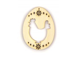 Velikonoční dřevěná dekorace - výřez / 6 cm - slepička Velikonoční dřevěná dekorace - výřez / 6 cm - slepička