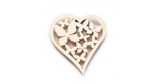 Velikonoční dřevěný výřez - motýlkové srdce 6,5 x 7 cm