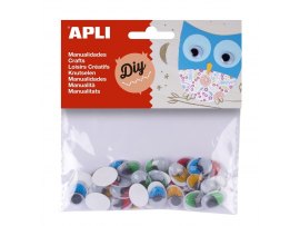 Samolepicí očíčka APLI - barevná / 40 ks