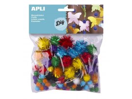 Kuličky POM POM APLI třpytky / 78 ks