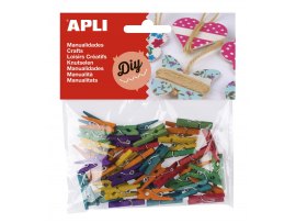 Dřevěné kolíčky APLI / mix barev / 45 ks Dřevěné kolíčky APLI / mix barev / 45 ks