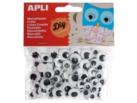 Samolepicí očička APLI lepící / černé / kulaté / 100 ks Samolepicí očička APLI lepící / černé / kulaté / 100 ks