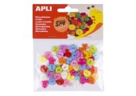 Barevné knoflíky APLI plastové / mix motivů / 60 ks Barevné knoflíky APLI plastové / mix motivů / 60 ks