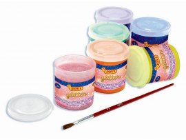 Temperové barvy JOVI Gvašové - 6 x 55 ml / glitterové barvy + štětec Temperové barvy JOVI Gvašové - 6 x 55 ml / glitterové barvy + štětec