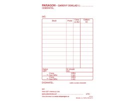 Paragon daňový doklad blok Baloušek 80 x 150 mm / nečíslovaný / 50 listů / NCR / PT010