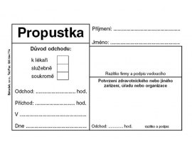 Propustka Baloušek A7 / 50 listů / ET077