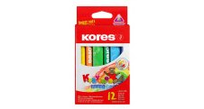 Voskové pastelky trojhranné Kores Kraynones - 12 barev / Jumbo