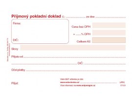 Příjmový pokladní doklad Baloušek A6 / nečíslovaný / 50 listů / ET020