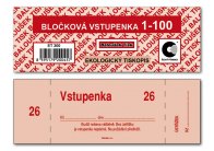 Bločkové vstupenky Baloušek 133 x 39 mm / 1-100 / 4 odstíny barev / ET300
