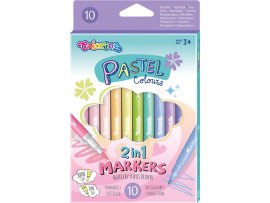 Popisovače Colorino pastelové / oboustranné / 10 barev