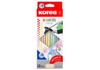 Pastelky Kores Kolores MAGIK trojhranné / gumovací / 12 barev
