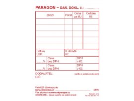Baloušek paragon daňový doklad - A7 / nečíslovaný / 50 listů / PT009