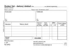 Dodací list daňový doklad Baloušek A6 / 50 listů / NCR / PT130